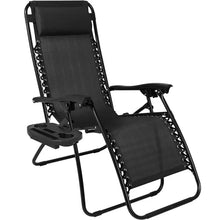 Load image into Gallery viewer, Best Choice Products Set of 2 Adjustable Steel Mesh Zero Gravity Lounge Chair Recliners w/Pillows and Cup Holder Trays, Black
