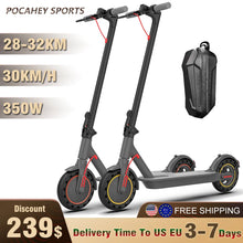 Load image into Gallery viewer, 350W Adults Electric Scooter 36V 10.4AH 30km/h Max Speed 8.5 inch Solid Tires eScooter Electric Kick Scooter 35KM Range with APP
