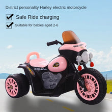 Load image into Gallery viewer, Children's Electric Motorcycle Tricycle Pink Cute Girl Baby Battery Car Kids Can Sit Rechargeable Remote Control Toy Car
