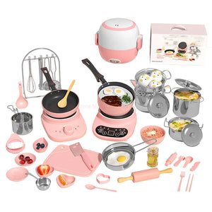 Mini Simulation Kitchen Real Cooking Full Set