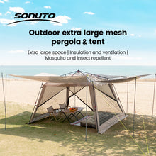 Load image into Gallery viewer, Sonuto Outdoor Canopy Tent Automatic Quick-Opening Aluminum Pole Camping Rainproof Beach Fishing Mosquito Net Sunshade Pergola

