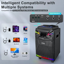 Load image into Gallery viewer, GTSK10-1 DSP Bluetooth Karaoke Machine with Live Streaming Function, Portable PA System with 2 Wireless Microphones
