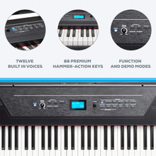 Load image into Gallery viewer, Recital Pro - 88 Key Digital Piano Keyboard with Hammer Action Weighted Keys, 2x20W Speakers,
