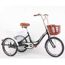 Load image into Gallery viewer, 20 inch tricycle adult pedal tricycle with frame black yellow blue red
