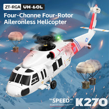 Load image into Gallery viewer, Wltoys K170-K270 UH-60L 2.4G 4CH 6-Axis Gyro Brushless Motor Military Green RC Helicopter RTF And XK K170 K270
