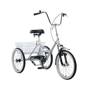 2024 New Adult Unisex Folding Tricycle, 20 or 24 Inch Wheels ，Minimal Assembly Required