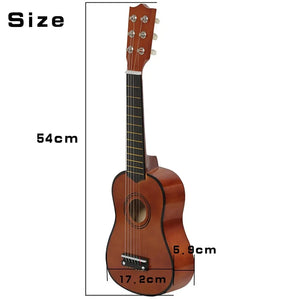 21 inch Basswood Ukulele 6 Strings Small Bass Acoustic Guitar Musical Instruments with Picks for Children Kid Beginners Toy Gift