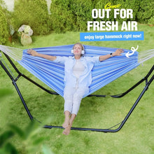 Load image into Gallery viewer, Hammock Stand and Hammock, 2 Person Steel Hammock Frame and Hammock, 550LBS Capacity, Backyard Camping Use
