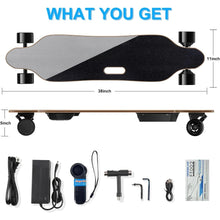 Load image into Gallery viewer, Electric Skateboards Motor 25MPH Top Speed 4 Speed Adjustment 12.5 Miles Range Electric Longboard with Wireless Remote Control
