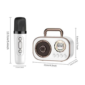 Wireless Speaker Mini Karaoke Machine Mini Karaoke Machine With Microphone Rechargeable Dual Mic Connection Audio Home Speaker