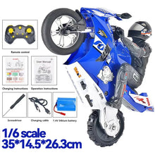 Load image into Gallery viewer, New 1:6 2.4G High Speed RC Motorcycles Toys Self-balancing standing stunt fancy electric racing drift remote control Motorcycle
