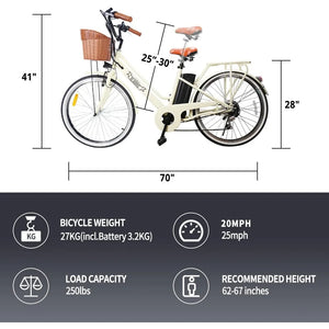 Electric City Bike for Adults 250W/350W Electric Bicycle for Adults High Speed Brushless Gear Motor E-Bike