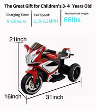 Load image into Gallery viewer, Plastic red 6V Kids Electric motorcycle/ Kids toys motorcycle/Kids electric car/electric ride on motorcycle
