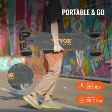 Load image into Gallery viewer, VEVOR Electric Skateboard with Remote 25 Mph Top Speed Skateboard 3 Speed Easy Carry Handle Design Suitable for Adults &amp; Teens
