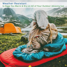 Load image into Gallery viewer, XL Sleeping Bag - 32F Comfort Rated 3-Season Envelope-Style Sleep Bag with Hood for Backpacking, Hiking, and Camping

