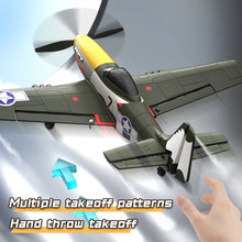 Load image into Gallery viewer, New P51 Mustang rc Plane 2.4G 4CH 6 Axis 410MM Wingspan Foam Fighter One Key Aerobatic RTF Aircraft Glider Toys Gifts for child
