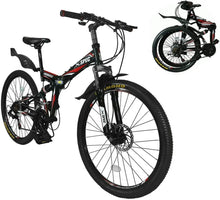 Load image into Gallery viewer, 26&quot; 21 Speed Folding Mountain Bike Bicycle Trail Commuter for Adults
