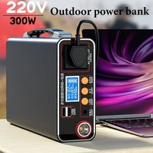 Load image into Gallery viewer, New Outdoor Camping Portable 220V 300W Power Bank 90Ah LED Display Home Emergency Camping Power System Charging Generator Backup
