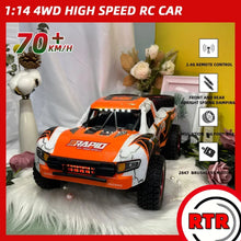 Load image into Gallery viewer, 1:14 70KM/H 4WD RC Car With Light Brushless Motor Remote Control Cars High Speed Drift Monster Truck Toys for Adults Kids
