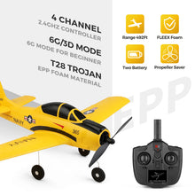 Load image into Gallery viewer, WLtoys A210 4CH RC Plane, 2.4GHZ T28 Trojan RC Airplane, 4 Channel Remote Control plane with 6 Axis Gyro, Gifts for Adults Boys

