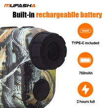 Load image into Gallery viewer, MUFASHA Hunting Laser Rangefinder Ramp Compensation Angle Height Measurement Vibrations Feedback Laser Distance meter
