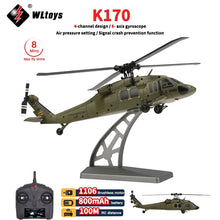 Load image into Gallery viewer, WLtoys K170 RC Helicopter 2.4G 6-Aixs Gyroscope 4CH Altitude Hold Optical Flow Remote Control Helicopter Toys for Children
