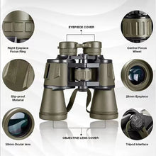 Load image into Gallery viewer, 20x50 binoculars, waterproof high-definition low-light night vision binoculars, adult children travel, hunting and stargazing
