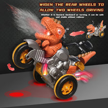 Load image into Gallery viewer, Remote Control Dinosaur Motorcycle Model Stunt RC Car Electric Spray Sound and Light Children Dinosaur Toys for Boys Kids Gifts
