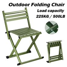 Load image into Gallery viewer, Foldable Outdoor Fishing Chair Small Portable Oxford Chair Aluminum Backrest Chairs Lawn Camping Chair for Fishing Hiking Picnic
