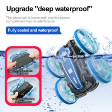 Load image into Gallery viewer, New LED Amphibious RC car Dual remote control waterproof stunt car double side flip drift drive 360 ° rotation rc cars Kids toy
