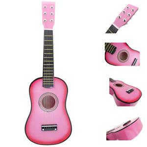 21 inch Basswood Ukulele 6 Strings Small Bass Acoustic Guitar Musical Instruments with Picks for Children Kid Beginners Toy Gift