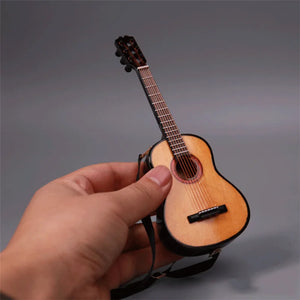 1/6 scale wood color acoustic guitar model for figure doll