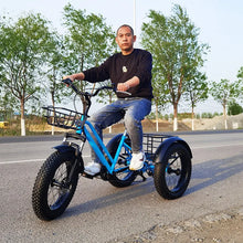 Load image into Gallery viewer, 20 Inch Fat Tire Mountain Bike Leisure Elderly Tricycle Adult 7-speed Off-road Tricycle Farm Tricycle With Fruit Basket
