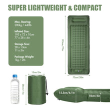 Load image into Gallery viewer, Inflatable Sleeping Pad 4 Inch Sleeping Pad Mat Air Mattress with Built-in Pump for Camping Backpacking Hiking Traveling Tent
