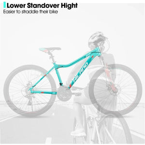 Mtb Bicycle for Adult 26 Inch Mountain Bike for Women 21 Speed With Lock-Out Suspension Fork Dual Disc Brakes Aluminum Frame MTB