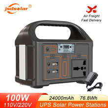 Load image into Gallery viewer, 100W Portable Power Station 220V/110V Solar Generator Outdoor Emergency Mobile Power Bank 24000mAh LiFePO4 For Camping Power LED
