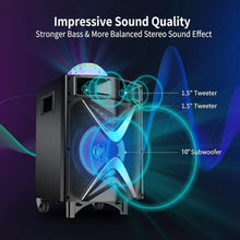 Load image into Gallery viewer, VeGue Karaoke Machine for Adults &amp; Kids, Bluetooth Speaker PA System with 2 Wireless Microphones, 10&#39;&#39; Subwoofer,Church(VS-1088)
