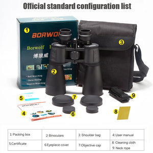 Borwolf 10-380X100  High Magnification Long Range Zoom 10-60 Times Hunting Telescope Binoculars  HD Professiona  Zoom