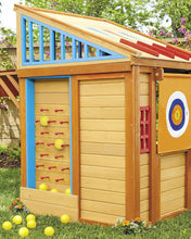 Load image into Gallery viewer, Real Wood Adventures  Outdoor Wood Game Playhouse
