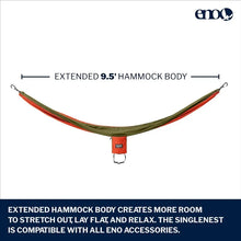 Load image into Gallery viewer, SingleNest Hammock - Lightweight, 1 Person Portable Hammock - for Camping, Hiking, Backpacking, Travel, a Festival,
