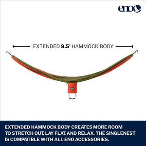 SingleNest Hammock - Lightweight, 1 Person Portable Hammock - for Camping, Hiking, Backpacking, Travel, a Festival,