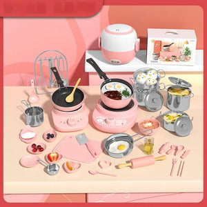 Mini Simulation Kitchen Real Cooking Full Set