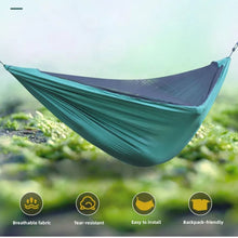 Load image into Gallery viewer, 2Person Outdoor Camping Hammock 2.8x1.4m/9.2x4.6ft Lightweight Hanging Mosquito Net Hammocks Tree Straps Swing Backpack Backyard
