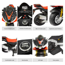 Load image into Gallery viewer, Aprilia Licensed 12V Kids Motorcycle Electric Motorcycle Ride On Toy w/ Training Wheels Spring Suspension LED Lights Bluetooth

