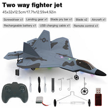 Load image into Gallery viewer, F22 aircraft model remote control aircraft fighter electric foam aircraft children's toy unmanned fixed wing glider
