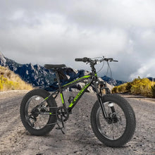 Load image into Gallery viewer, Bike 20 Inch Wheels for Kids, 4" Wide Fat Tire Snow Mountain Bike Steel Frame, 7 Speed Teenager Children Kids' Bicycles
