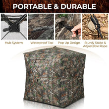 Load image into Gallery viewer, Hunting Tent 270° See Through Ground Blinds - 2-3 and 3-4 Person Pop Up Deer Blinds, Portable and Durable Blinds for
