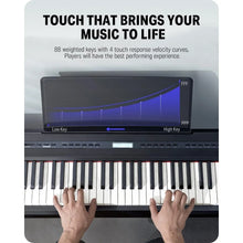 Load image into Gallery viewer, DEP-20 Beginner Digital Piano 88 Key Full Size Weighted Keyboard, Portable Electric Piano with Furniture Stand, 3-Pedal Unit
