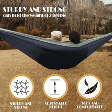 Load image into Gallery viewer, Ultra-Large Double Hammock Camping Survival Garden Hunting Leisure Hamac Travel Double Person with tree friendly straps
