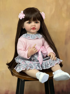 BZDOLL Full Soft Silicone Body Reborn Baby Girl Doll